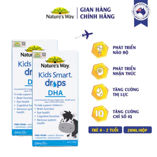 Combo 2 Hộp DHA Nature's Way Kids Smart Drops DHA Dạng Giọt Giúp Tăng IQ, Tăng Thị Lực, Phát Triển Não Bộ Cho Bé 20ml/h