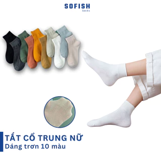 Tất trơn cổ cao, vớ nam nữ nhiều màu, dáng đơn giản chất liệu cotton phong cách basic Hàn Quốc - Sofish Socks