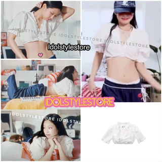 (kèm card) áo sơ mi croptop Spot Zico của Jennie Blackpink