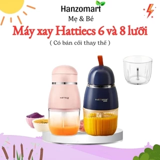 Máy xay ăn dặm cho bé Hattiecs 6 và 8 lưỡi lưỡi cối thuỷ tinh 300ml