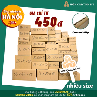 Hộp carton đóng hàng đẩy đủ size hộp giấy carton nhiều kích thước giá rẻ - Hộp carton HT