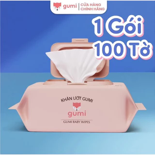 Thùng 1 gói khăn ướt GUMI không CỒN không PARABENS cao cấp dành cho em bé, cực kì an toàn tiện lợi