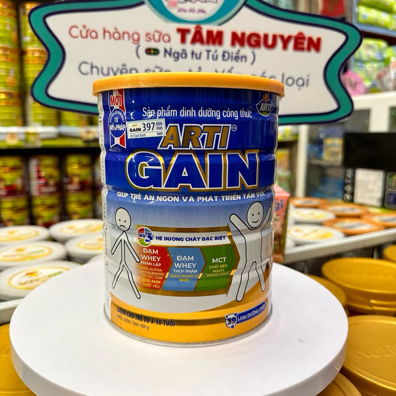 Sữa bột Arti Gain xanh 900g