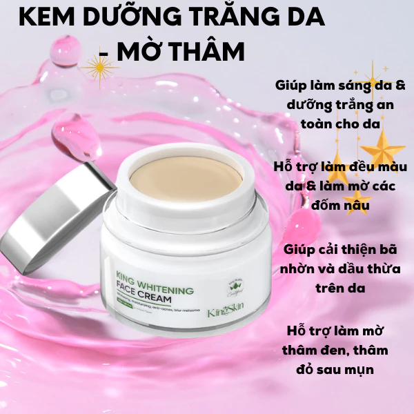 Kem dưỡng trắng da & mờ thâm Kingskin KING WHITENING FACE CREAM 30gr