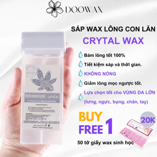 Sáp wax lông con lăn ẤM cầm tay Crystal Wax,TẶNG 50 TỜ giấy wax, lựa chọn tốt nhất cho waxing chân, tay, lưng bụng ngực