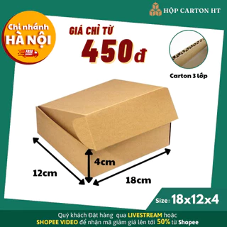 18x12x4 Hộp Carton Nắp Gài Đóng Hàng Mỹ Phẩm, Phụ Kiện Quà Tặng Handmade - Hộp Carton HT