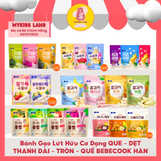 Bánh Gạo Lứt Hữu Cơ BEBECOOK Dạng Dẹt (6m) - Que (12m) - Thanh Dài (12m) - Bỏng (12m) - Tròn (12m) - Quế (15m) Cho Bé