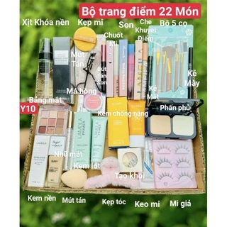 Bộ Trang Điểm 22 Món Y10 Set Trang Điểm Combo Makuep Đầy Đủ Có Cả Mi Giả Và Kích Mí