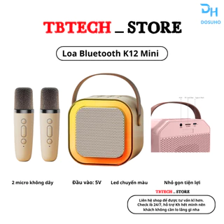 Loa bluetooth K12 Không Dây mini Kèm 2 Micro Thiết Kế Nhỏ Gọn Tiện Dụng Có Thể Thay Đổi Giọng, Dễ Sử Dụng SK10 DOSUHO