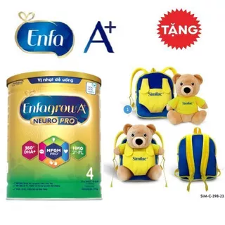 [Tặng ba lô gấu] Sữa bột Enfagrow A+ Neuropro 4 -1.7kg - FL HMO Vị Nhạt Dễ Uống 2-6 tuổi