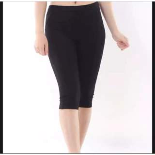 Quân thun ôm,Quần legging dài qua gối Quần lửng nữ chất liệu thun dày co giãn tốt Quần đi chơi thể thao Size 40kg đến 65