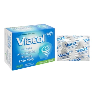 [CHÍNH HÃNG] Viên Ngậm Viacol Health Food Không Đường Viacol Hỗ Trợ Giảm Ho, Rát Họng, Khàn Tiếng (Hộp 20 viên)