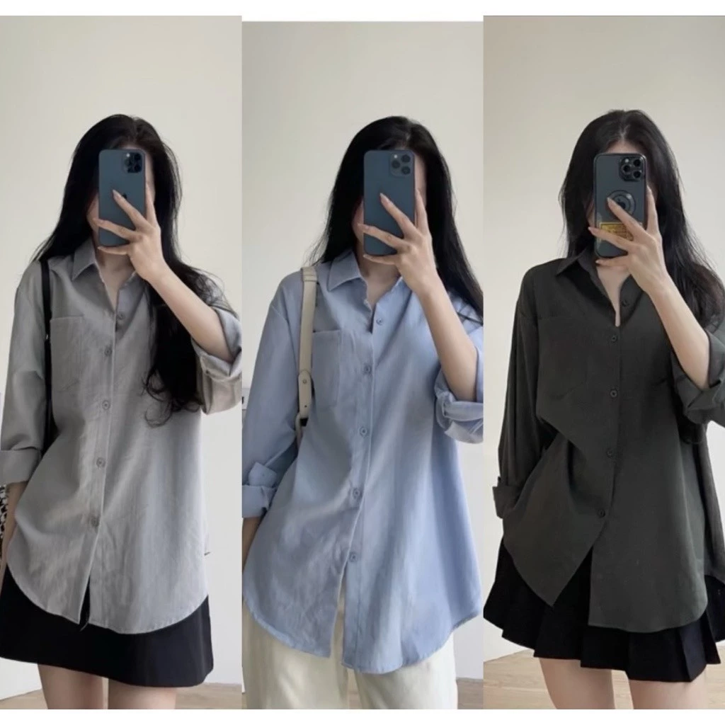 Áo sơ mi form rộng(SƠ MI ĐŨI) công sở tay dài CAMA STORE M1483