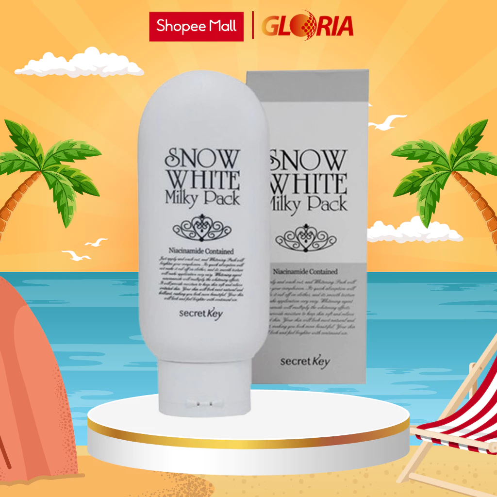 Kem Tắm Trắng Mặt và Toàn Thân Secret Key Snow White Milky Pack 200g