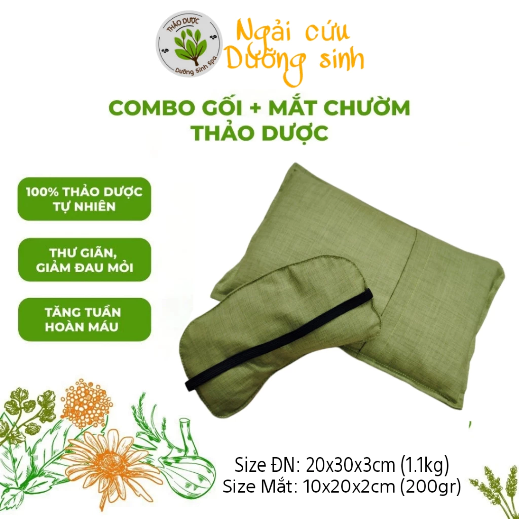 Set 2 Túi Chườm Thảo Dược, Thư Giãn Giảm Đau, Đa năng + Mắt