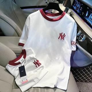 Áo Thun NY Thêu Chữ Form Rộng Chất Cotton Thoáng Mát , Áo Phông MLB Tay Lỡ Nam Nữ Mặc Đẹp