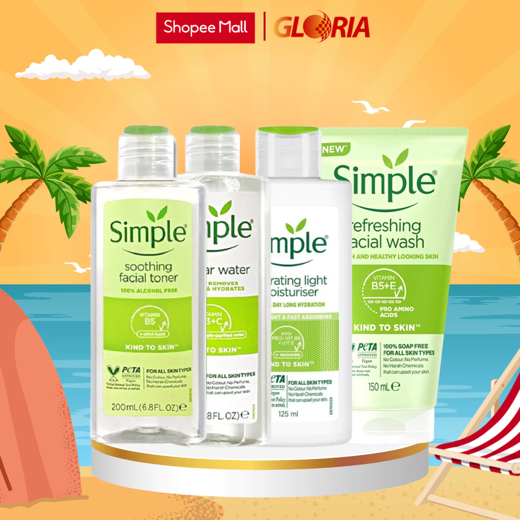 Sữa Rửa Mặt, Tẩy Trang, Nước Hoa Hồng, Sữa Dưỡng Da Simple Kind To Skin Cho Mọi Loại Da150ml - 200ml