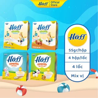 Váng Sữa Hoff mix bốn vị cho bé từ 6 tháng tuổi, giàu protein và canxi, tăng cường hệ miễn dịch - 4 LỐC (16 hộp x 55g)