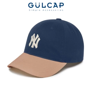 Mũ lưỡi trai MLB nón kết NY màu xanh phối be thêu logo cho nam nữ chất cotton hàng xuất dư cao cấp đủ tag mác - GULcap