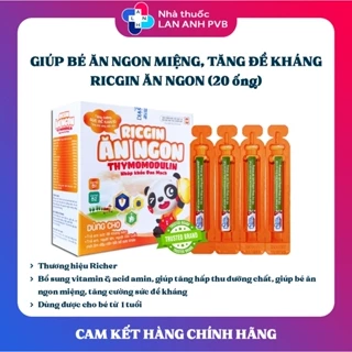 RICGIN ĂN NGON (20 ống) - Hỗ trợ tăng cường tiêu hóa, tăng sức đề kháng cho bé từ 1 tuổi.