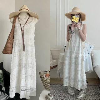 Váy 2 dây ren dáng maxi xuông dài đi biển mùa hè”mixy dress”