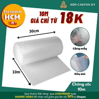 Xốp nổ bọc hàng, xốp chống sốc đóng hàng gói hàng khổ 20cmx10m và 30cmx10m giá rẻ - Hộp carton HT