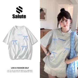 Local brand áo phông nữ xám tiêu mùa hè cổ tròn áo thun outerity 100% cotton Salute Y1029