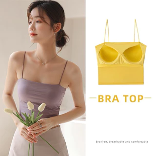 |HÀNG QC LOẠI I| Áo hai dây sợi bún tích hợp mút bra cao cấp vải tencel siêu nhẹ và mát bền đẹp dễ phối đồ