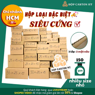 Hộp carton đóng hàng nhiều size, hộp giấy gói hàng nhiều kích thước đựng mỹ phẩm, phụ kiện giá rẻ - Hộp carton HT