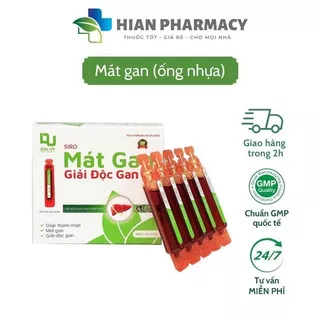 SIRO MÁT GAN GIẢI ĐỘC, Giúp bổ gan thanh nhiệt, cải thiện chức năng gan, Hộp 20 ống nhựa - Hian