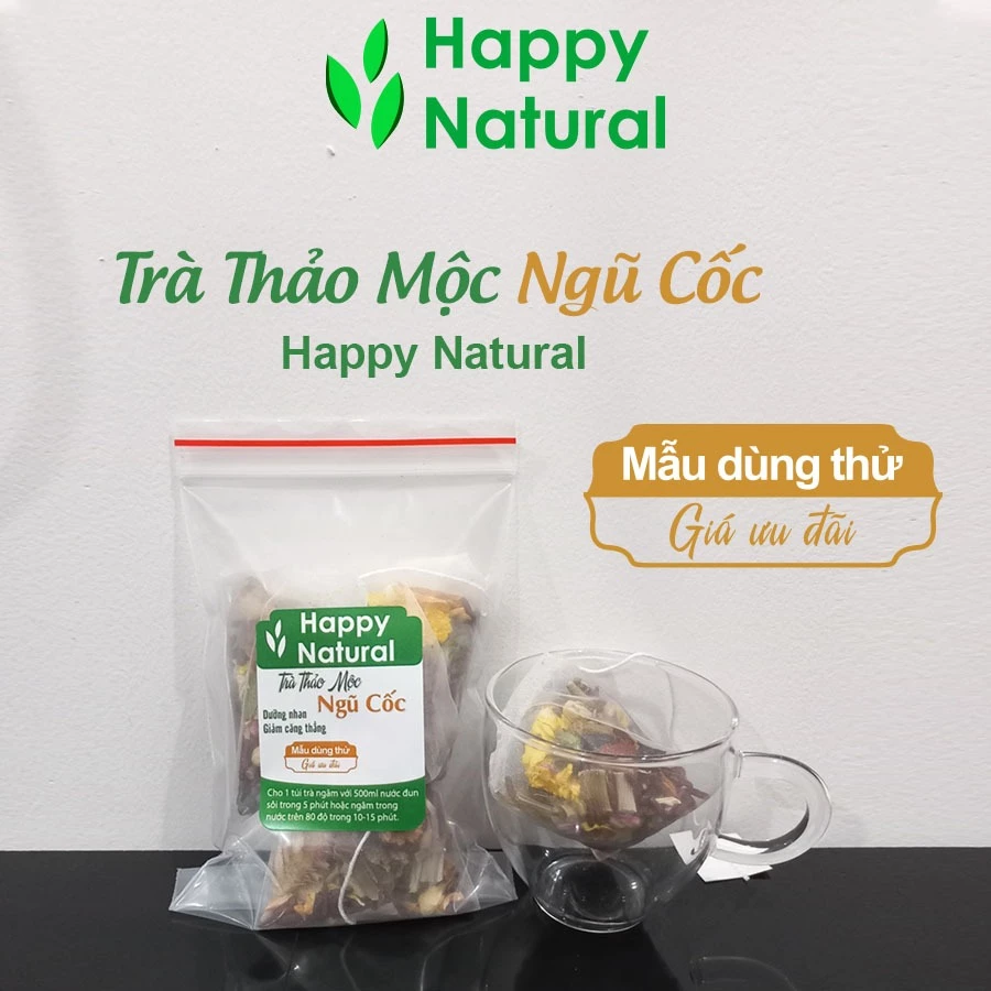 [GÓI DÙNG THỬ] Trà Thảo Mộc Ngũ Cốc Happy Natural - GIÁ ƯU ĐÃI