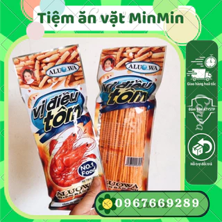 Tăm cay vị điều tôm, bim que cay đỏ Aluowa (gói 25g)