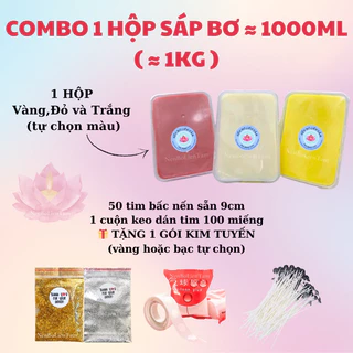 [ ĐÃ PHA SẴN ] Combo 1 Hộp Sáp Bơ 950G Làm Nến