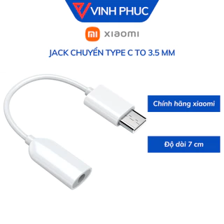 Jack chuyển đổi Type C sang Jack 3.5mm cáp chuyển đổi tai nghe dành cho Xiaomi Chính Hãng