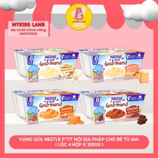 [DATE T12.2024] Váng Sữa NESTLE P'tit Nội Địa Pháp Cho Bé Từ 6M+ ( Lốc 4 Hộp X 100gr )