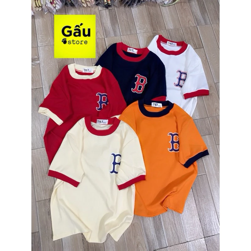 Áo thun Babytee dáng ôm Nhẹ phối viền chữ nổi ( Áo thun chữ B )