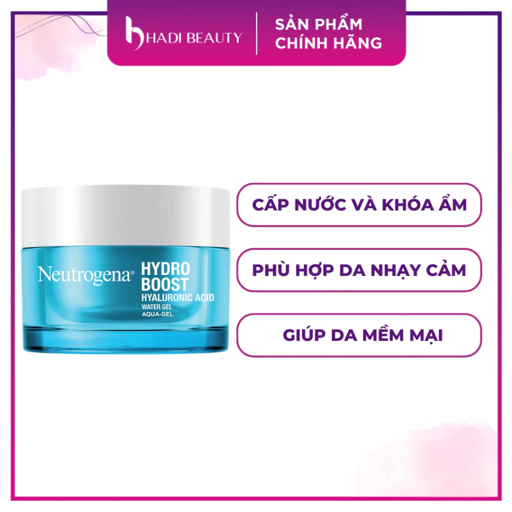 Kem dưỡng ẩm Neutrogena Hydro Boost Water Gel 50g da sáng màu, ẩm mịn, an toàn lành tính cho da nhạy cảm