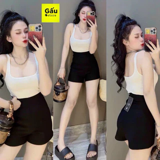 Quần Short nữ UMI lưng cao co giãn ( mẫu khoá kéo sau 4 màu) tăng 1 Size phom nhỏ