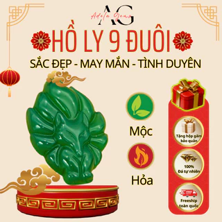 Dây Chuyền , Vòng Cổ, Trang Sức Phong Thủy Mặt Đá Mã Não Phong Thủy Hồ Ly Chúa XANH Mệnh MỘC,Tự Nhiên Thu Hút TàI Lộc