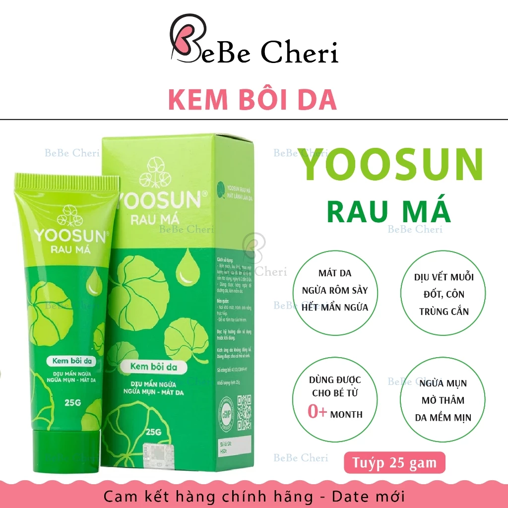 Kem Yoosun rau má - Ngừa rôm sảy, dịu mẩn ngứa, ngừa mụn, mát da - Tuýp 25 gam