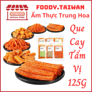 Que Cay Tẩm Vị  Gói To 125g - Que Cay Trùng Khánh - Que Cay Ăn Vặt Tuổi Thơ - Dải Cay Tẩm Vị - foody.taiwan