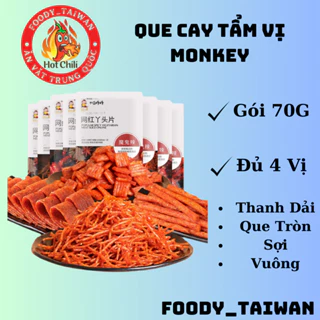 Que Cay Monkey Tẩm Vị  - Que Cay Trùng Khánh - Que Cay Tẩm Vị Ăn Vặt Siêu Ngon - Gói 70g - foody_taiwan