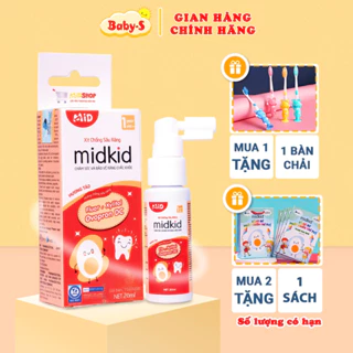 Xịt chống sâu răng cho bé chính hãng 20ml Baby-S, Xịt sâu răng Midkid hương táo đỏ an toàn cho bé – SI021