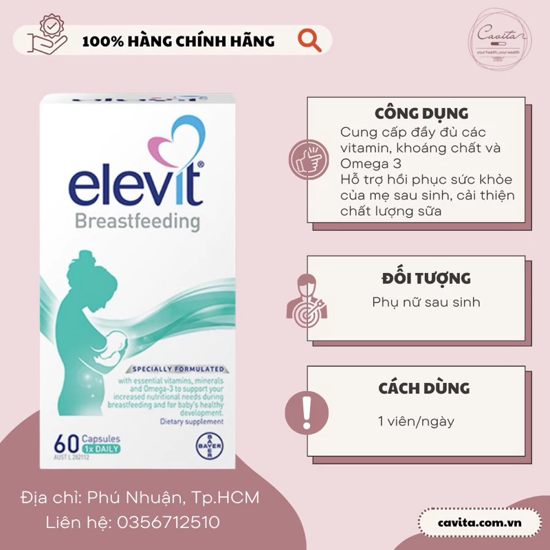 Vitamin tổng hợp mẹ sau sinh Elevit 60 viên