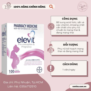 Vitamin tổng hợp bầu Elevit 100 viên