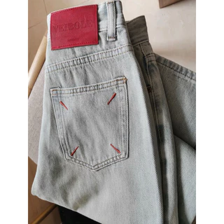 𝐂𝐇𝐄𝐑𝐑𝐘: ✿ Quần Jeans Form Rộng Thêu Vạch Đỏ ✿