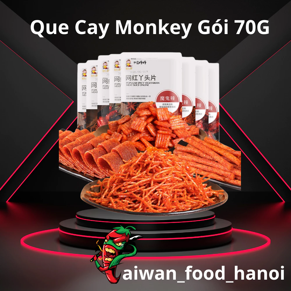 Que Cay Tẩm Vị Monkey - Que Cay Trùng Khánh - Que Tăm Cay Trung Quốc - Gói 70g - taiwan_food_hanoi