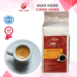 Cà Phê Robusta Wisdom Nguyên Chất, Cà Phê Chuẩn Từ Đăk Lăk, Thơm Ngon Đậm Đà Gói 1kg