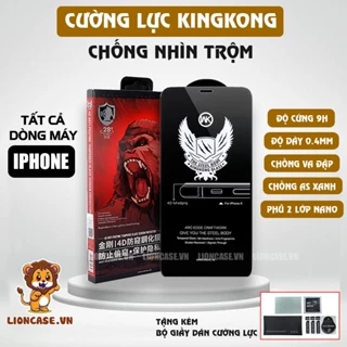 Cường Lực Chống Nhìn Trộm iPhone 7 8 Plus X XS XR 11 12 13 14 15 Promax Full Màn KingKong