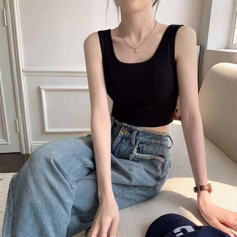 Áo Ba Lỗ Nữ Dáng Ngắn Croptop Ôm Body Chất Thun Tăm Dày Dặn Co Giãn